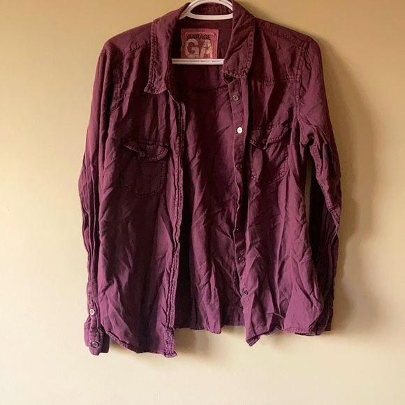 Dark purple button up - Picture 1 of 2